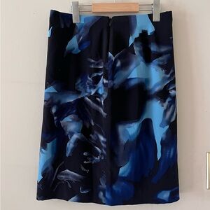 Ann Taylor Blue Floral Silk Skirt